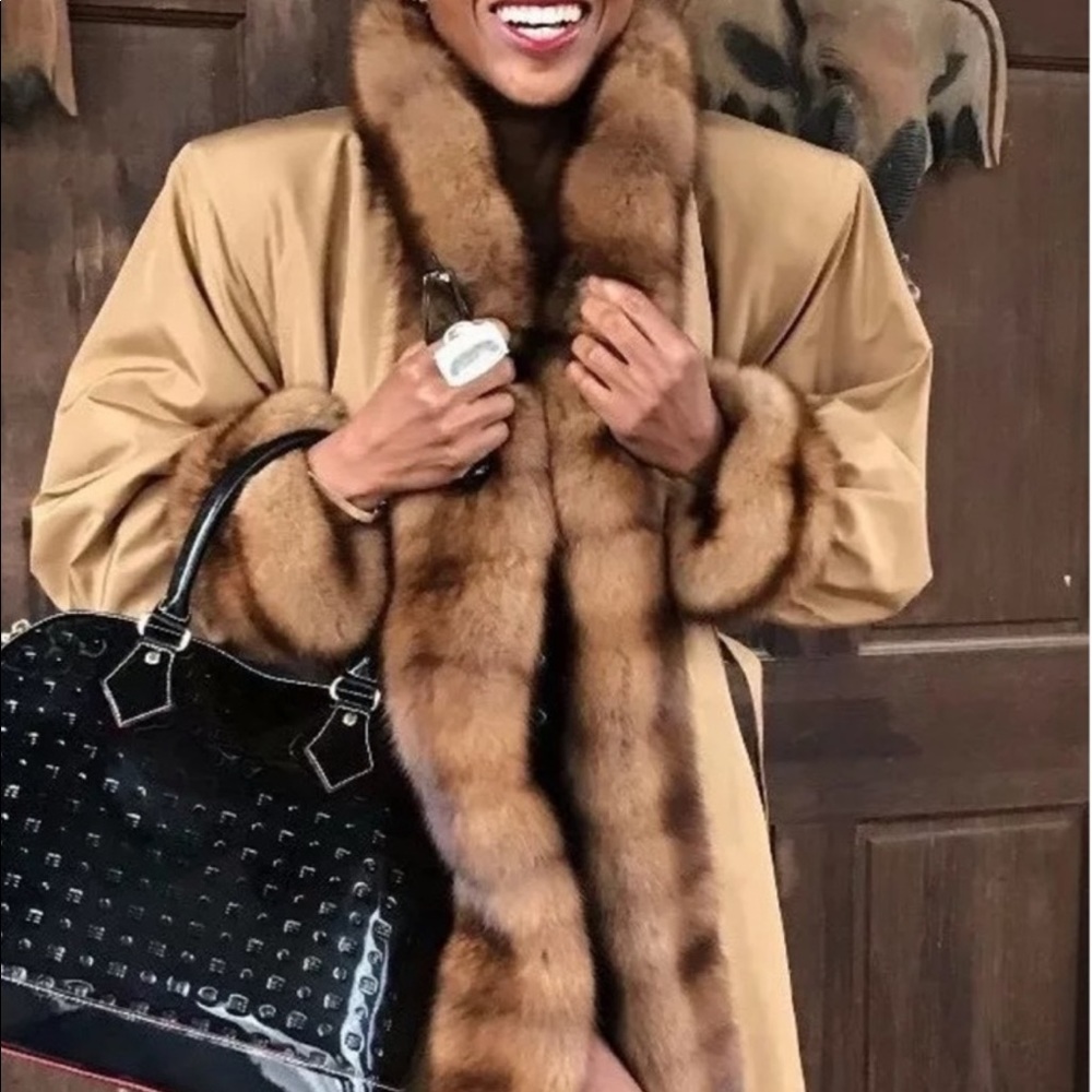 Designer New Yves st Laurent Russian sable fur coat S-M - Picture 10 of 13